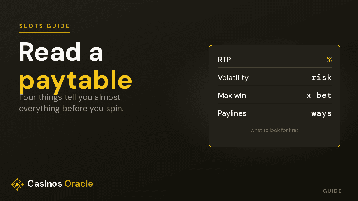 How to read a slots paytable